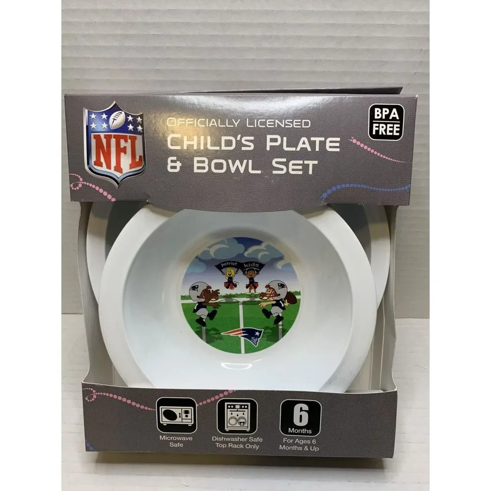 NFL New England Patriots Child's Plate And Bowl Set NFL kids‎